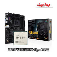 AMD новый Ryzen 7 5700G R7 5700G ЦП + ASUS TUF GAMING B550 PRO ATX материнская плата подходит для Socket AM4 все новые, но без кулера 2024 - купить недорого