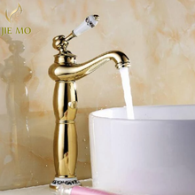 Bathroom basin Faucet Mixer tap golden finish Brass Basin Sink Faucet Single Handle bath mixer taps 9970 2024 - buy cheap