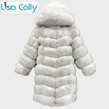 Women Winter Outwear Long Sleeve Medium Long Thick Warm Faux Fur Coat Faux Fox Fur Jacket Overcoat With Hooded 2024 - buy cheap