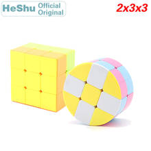 Heshu quadrado cilindro 2x3x3 cubo mágico neo velocidade twisty quebra-cabeça quebra-cabeças quebra-cabeças desafiando brinquedos educativos para crianças 2024 - compre barato