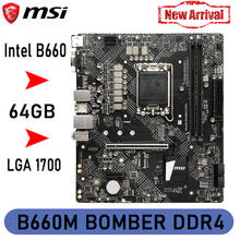 MSI B660M BOMBER DDR4 Материнская плата LGA 1700 Процессор Intel B660 12-го поколения Core 2DDR4 DIMM 64 ГБ PCI-E4.0 Настольная материнская плата Micro ATX НОВАЯ 2024 - купить недорого