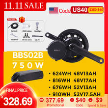 Bafang Motor BBS02B BBS02 48V 750W de Motor 8fun bicicleta eléctrica Kit para conversión de Motor 52V17.5Ah 20Ah de la batería de litio Kits 2024 - compra barato