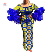 African Traditional wear For Women Fashion African Print Long dress For Women Bazin Rich African Style Design Robe WY6689 2024 - buy cheap