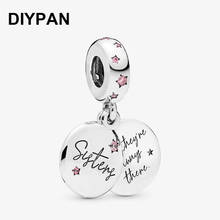 Fit Original Pandora Charms Bracelet Pendant Forever Sisters Dangle Charm Women Fashion Jewelry Berloque 2024 - buy cheap