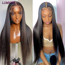Lumiere-Peluca de cabello humano liso de 13x4 para mujeres negras, postizo de encaje frontal 13x4, 30 pulgadas, 13x6, 4x4, Remy 2024 - compra barato