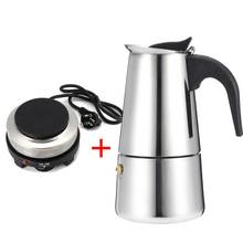 200/450ml Portable Stainless steel moka pot Espresso coffee pot with small  Electric stove Filter Percolator Coffee Kettle Pot 2024 - buy cheap