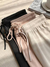Soft Comfort Women Pants 2022 New High Waist Casual Summer Slacks Pants Women Ice Silk Ankle-Length Long Trousers Female Slacks 2024 - buy cheap