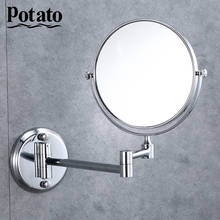 Potato Espelho de parede estender dupla face maquiagem cosméticos barbear enfrentou rotatalbe 7 "3x ampliação espelho do banheiro p760-6 2024 - compre barato
