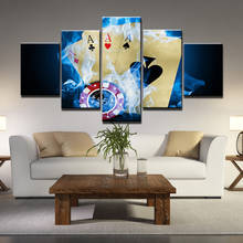 5 peça arte da parede fotos de poker impressão em tela arte moderna cartazes para sala estar escritório em casa decoração 2024 - compre barato