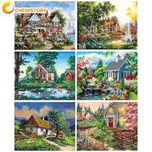 CHENISTORY Frame Villa Seaside DIY Painting By Numbers Landscape Modern Wall Art Picture Handpainted Oil Painting Home Decor 2024 - buy cheap
