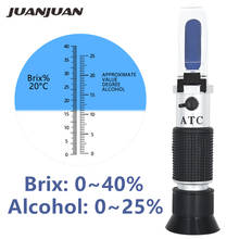 Refractometer All kinds Brix Alcohol Salinity Handheld Refractometer Wine Beer Sugar Fruit Vegetables Juice with ATC 2024 - buy cheap