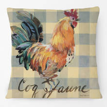 Hand Painting Country Rooster Hen Poster Cushion Covers Retro Vintage Farm Chicken Fresh Eggs Print Pillow Case 2024 - buy cheap