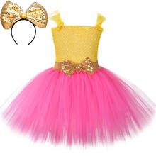 Lol-Disfraz sorpresa para niñas, vestido de tutú, para Cosplay, para Halloween, fiesta de cumpleaños, regalo, amarillo, rosa intenso 2024 - compra barato