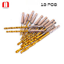 BINOAX 13pcs HSS Titanium Coated Drill Bits Set Twist Drill bit 1.5-6.5mm 1/4 Hex Shank 2024 - купить недорого