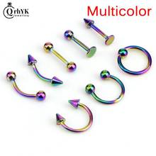 8pcs/lot 16G Titanium Anodized Stainless Steel Body Jewelry Helix Piercing Ear Eyebrow Nose Lip Captive Rings 8mm 2024 - compre barato
