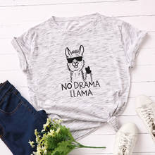 Camiseta feminina de algodão, manga curta, gráfico, blusa feminina, verão, estampa animal, camiseta engraçada, roupa básica 2024 - compre barato