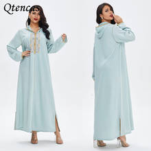 Vestido musulmán Ramadán Abaya Dubai, Turquía, mujer Eid Mubarak Abayas, vestidos turcos, ropa islámica, caftán marroquí Djellaba para mujer 2024 - compra barato