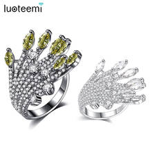 LUOTEEMI Brand Design Irregular Open Ring for Women Party Dating with Luxury CZ Resizable Ring Fashion Jewelry Bague Femme Gift 2024 - buy cheap