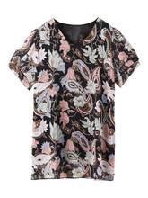 Blusa de gasa con estampado Vintage para mujer, blusa informal de talla grande 10XL, 9XL, 8XL, 4XL, cuello redondo, 2020 2024 - compra barato