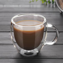 Hot Milk Cup Glassware 150ml/250ml/350ml Double-Layer Glass Coffee Cup High Borosilicate With Hand Espresso Glass Cup Cup 2024 - compre barato