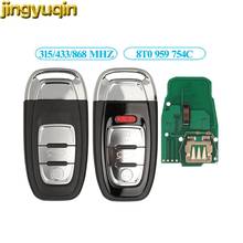 Jingyuqin Смарт дистанционные брелки для ключей 315/433/868 МГц 8T0 959 754C для Audi Q5 A4L A5 A6 A7 A8 RS4 RS5 S4 S5 3/4 кнопки без ключа 2024 - купить недорого