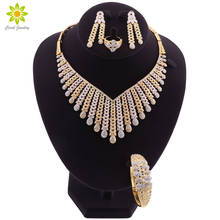 Jewelry Sets For Women African Bridal Gold Color Necklace Earrings Set  Dubai Wedding Ethiopian Fashion Costume Jewellery 2024 - buy cheap