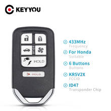 KEYYOU-llave remota inteligente para coche, reemplazo de llave remota para Honda claridad 2018, 433MHz, Fob 5 + 1, 6 botones, transpondedor sin cortar, Chip ID47, KR5V2X 2024 - compra barato