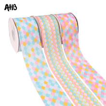 AHB 75MM Pink Grosgrain Ribbon Candy Mermaid Printed DIY Accessories Summer Decor Ribbon Wedding Gift Wrap Handmade Materials 2024 - buy cheap