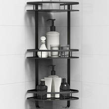 Space Aluminum Bathroom Shelf No Punching Shower Caddy Sheves Kitchen Storage Basket Adhesive Suction Corner Shelves Shower 2024 - buy cheap