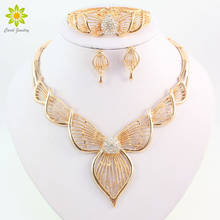 Vintage de luxo feminino gargantilha colar cristal conjunto cor ouro casamento nupcial africano moda conjuntos jóias 2024 - compre barato
