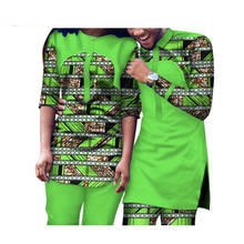 2 Piece Set Africano Dashiki Imprimir Roupas de Casal para Os Amantes das mulheres Dos Homens Camisa e calça de manga comprida causal Moda WYQ106 2024 - compre barato