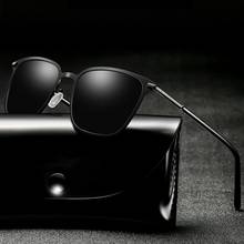 Óculos de sol polarizado para homens e mulheres, óculos de liga metálica quadrada, design de marca vintage, proteção uv400 2024 - compre barato