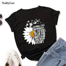 100%Cotton T Shirt Women Shirts New Daisy Letters Printed TShirt Women O Neck Short Sleeve Tees Casual Summer Tops 2024 - buy cheap