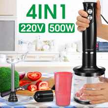 Batidora de acero inoxidable 4 en 1 con 2 velocidades, batidora de huevos, exprimidor de verduras para el hogar con vaso de 500 ml, 700 W 2024 - compra barato