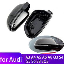 Carbon Fiber Look Black Replacement B8 8K  Mirror Cover for Audi A4 S4 A5 S5 A6 S6 A8 S8 Q3 SQ3 A3 D3 8P 4F C6 2024 - buy cheap