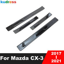 Cubierta de placa de desgaste para puerta exterior de Mazda CX-3, cubierta embellecedora de acero inoxidable para coche, Pedal de bienvenida, estilismo 4p, CX3, 2017, 2018, 2019, 2020, 2021 2024 - compra barato