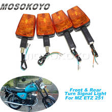 Conjunto de pisca-pisca para motocicleta e3 sae dot, 4 peças de luz indicadora âmbar frontal e traseira para mz itz 251 2024 - compre barato
