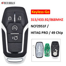 Keyless-Go 4B Remote Smart Car Key 315Mhz 433.92Mhz 868Mhz NCF2951F / HITAG PRO / 49 Chip HU101 Blade For Ford Mustang 2015-2017 2024 - buy cheap