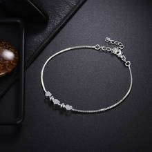 Женский браслет-цепочка из серебра 925 пробы, в виде сердца 2024 - купить недорого