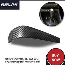 1pcs Car Interior Carbon Fiber Gear Shift Knob Cover Gear Lever Cover Sticker Car Accessories For BMW E90 E92 E93 E87 2006-2012 2024 - buy cheap