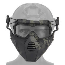 Conjunto de óculos militares de máscara de airsoft óculos de proteção de tiro máscara de paintball e óculos de proteção do exército combate tático máscaras faciais inteiras 2024 - compre barato