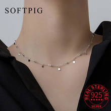 SOFTPIG Real 925 Sterling Silver Round Bead Choker Necklace For Fashion Women Party Fine Jewelry Bohemian Accessories Gift 2024 - buy cheap