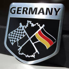 Wooeight Metal Aluminium 3D Germany German Flag Badge Emblem Grille Decal Car Stickers Decoration For Benz Audi Kia VW BMW 2024 - buy cheap