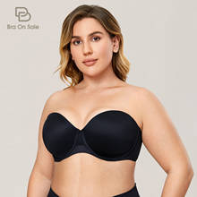 Women's Strapless Bra Plus Size Molded Cup Slightly Padded Underwire Full Coverage Bandeau Anti-slip 2024 - buy cheap