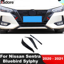 Передняя решетка гриля для Nissan Sentra Bluebird Sylphy 2020 2021 из углеродного волокна, накладка на решетку гриля, аксессуары для стайлинга автомобиля 2024 - купить недорого