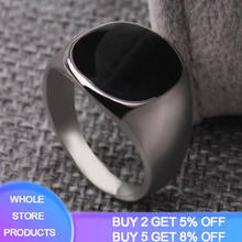 Мужское кольцо в классическом стиле YANHUI, черное кольцо из обсидиана, обручальные кольца из нержавеющей стали, Размеры 7, 8, 9, 10, 11, 12 2024 - купить недорого