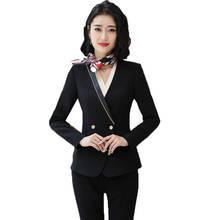 Novelty Purple Formal Professional Business Suits With Pants and Jackets Coat for Women Business Work Wear Blazers Pantsuits 2024 - compre barato