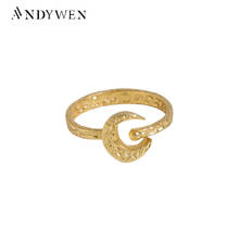 ANDYWEN 925 Sterling Silver Gold Truck Moon Resizable Rings Women Rock Punk Female 2021 Wedding Jewelry Gift Party Jewels 2024 - buy cheap