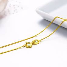 35cm-80cm Tiny Real 925 Sterling Silver Gold Color Slim Box Chain Necklace Womens Kids Girls Kids Mens Jewelry Kolye Collares 2024 - buy cheap
