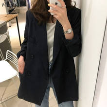 Blazers Women Solid Office Ladies Double Breasted All-match Korean Style Casual Daily Spring Autumn Clothing Chic Popular Ins 2024 - buy cheap